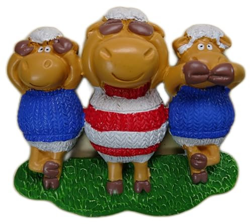 Souvenir Magnet Schaf Schafe sehen hören sagen 8 x 6,5 cm Maritim Deko GDZS 10