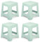 Acan Tradineur - Pack de 4 taburetes de plástico Rattan, imitación de Mimbre, banqueta Multiusos, Cocina, salón, Fabricado en España (Verde Pastel - 33 x 32,5 x 32,5 cm)