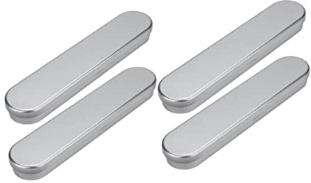 PERSELOSO Praktisches 4 Stück Einschulung Feier Stifteetui aus Weißblech mit Elegantem Silbernem Design und Glatter Oberfläche für Schüler