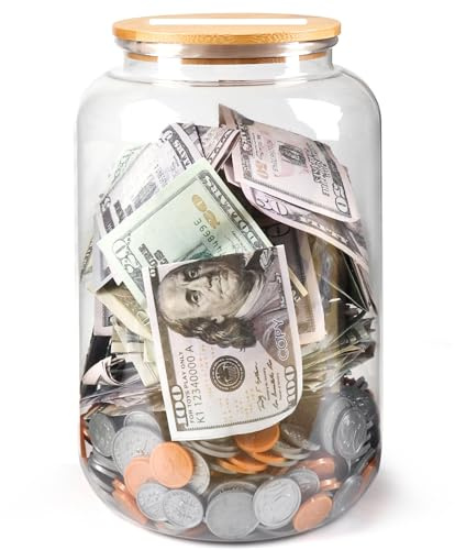 Mczcent Sparschwein Groß, 3.2L Sparbüchse Transparent für Geld Münzen Spardose Groß Plastik Durchsichtig, Grosse Münzen Spardosen Piggy Coin Money Saving Bank Jar Box