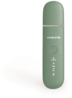 CREATE/SONIC PURE SKIN 4 in 1 / Ultraschall-Gesichtsreiniger 4 in 1 Salbeigrün/EMS-Technologie, 4 Technologien, 4 Reinigungsstufen, Lifting-Effekt, Kopf aus medizinischem Edelstahl, 1,5W