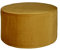 WOOOD Sara Hocker Ø 60 cm - Niedriger Pouf Sitzhocker Rund aus Samtstoff Fußbank Sitzpouf - Ocker Gelb - 36x60x60 cm