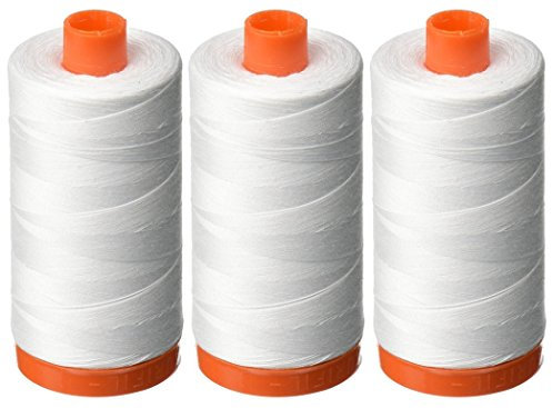 Aurifil 50 WT – weiß, solide – Mako-Baumwollgarn – je 1400 m.