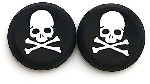 Silicone Analog Thumb Stick Cap Cover Grip Thumbsticks Joystick For PS4 PS4 Pro Slim Xbox One Xbox One S Elite Xbox 360 PS3 PS2 Wii U Skull Series (White)