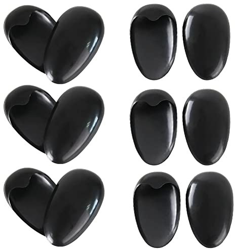 Ericotry 10 Pairs Black Plastic Reusable Ear Covers Shield Protector Hairdressing Dye Coloring Bathing Shower Caps Waterproof Earmuff for Hair Salon