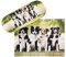 VON LILIENFELD Brillenetui Border Collies Hund Motiv Etui Brille Mikrofaser Brillenputztuch Brillenbox Stabiles Hardcase Set mit Stoff bezogen