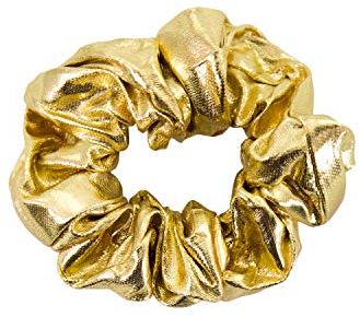 Oblique Unique Scrunchie Haargummi Zopfgummi Haarband für Mädchen Damen Frauen elastisch 80er Jahre 80s Motto Kostüm Party Fasching Karneval Haar Accessoire - Gold