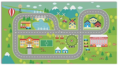 Panorama Alfombra Vinílica - Modelo Carretera para Niños 300x200 cm - Varios tamaños - Decoración Hogar, Cocina y Salón
