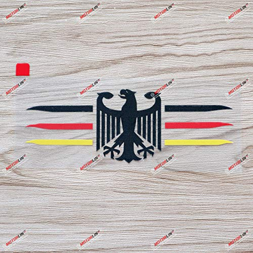 15,2 cm Deutscher Adler Autoaufkleber Sticker, Vinyl, Flaggenfarben-Streifen, Deutschland, Wappen