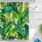 LB Tropische Grüne Blätter Duschvorhang 180cm Breit x 200cm Hoch Palme Banane Blatt,Weiß Bad Vorhänge mit Vorhanghaken Extra Lang Polyester Wasserdicht Anti Schimmel Badezimmer Vorhang