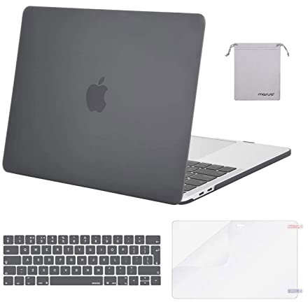 MOSISO Hülle Kompatibel mit MacBook Pro 13 Zoll 2024 2023 2022-2016 M2 M1 A2338/A2289/A2251/A2159/A1989/A1706/A1708,Plastik Hartschale&Tastaturschutz&Displayschutz&Lager Tasche,Grau