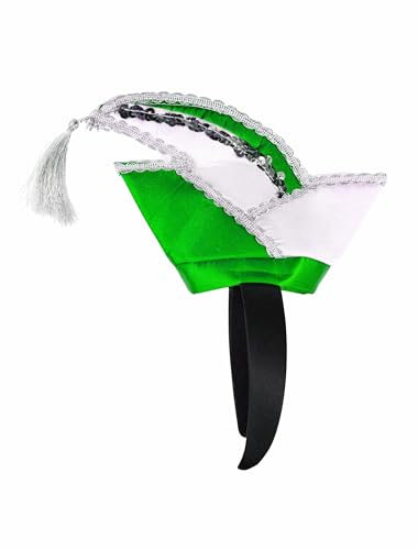 Haarreif Mini Komiteemütze Damen weiß/grün