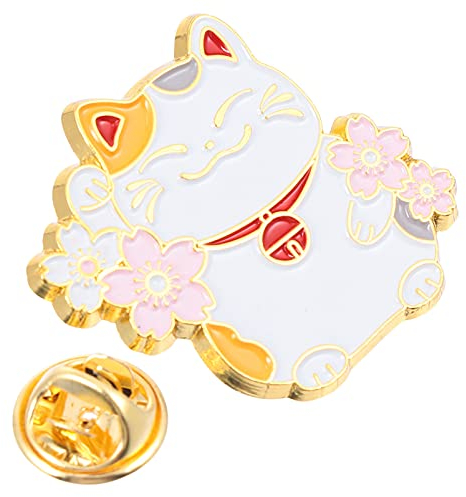 STOBOK Glückliche Katze Pin Gute Luck Katze Emaille Pin Winken Katze Revers Pin Kawaii Gute Luck Charm Zubehör für Jacken Hüte Rucksäcke Tops