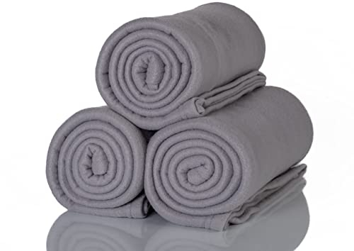 ALCLEAR 3 Stück Oeko Tex Fleecedecken, Farbe: anthrazit, tolle Größe 130x160 cm, über 200 g/m2, Sofadecke Couchdecke Wohndecke, Picknickdecke Sofaüberwurf Decke