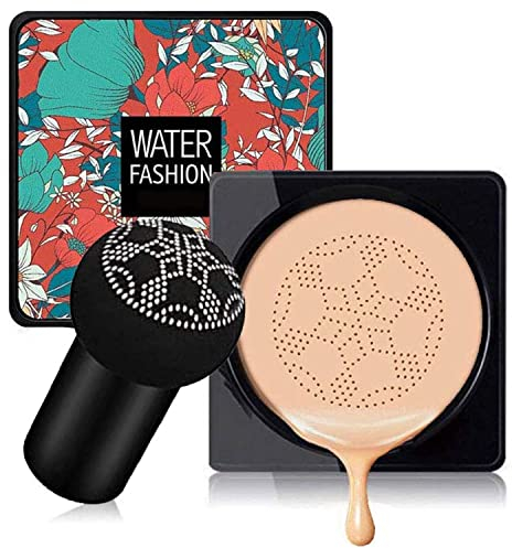 Mushroom Head Air Cushion Concealer Foundation CC Cream Nude Makeup Aufhellendes Pigment Flüssige Foundation, gleichmäßige Hautfarbe Make-up-Basis BB Cream Cover Concealer Langanhaltend (natürlich)