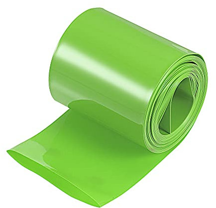 sourcing map PVC Schrumpfschlauch Rohr Ersatz 10ft 50mm Flache Akkupack Hell Grün