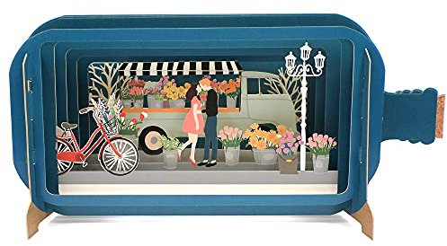 Alljoy Design Message in A Bottle Couple Floral Pop Up Any Occasion Greeting Card by Alljoy MIB132 MIB132