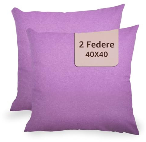 Federe Cuscini Divano 40 x 40 - Copricuscini 40x40 - Federa per Cuscino Divano e Camera da Letto - Federe per Cuscini Decorative 2 pezzi Glicine
