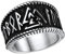 FaithHeart 14.3mm breit Bandring für Herren Jungen Punk Stil Viking Rune Fingerring Valknut Ring für Papa Freunden Ehemann