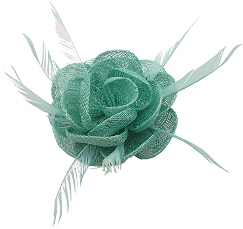 Topkids Accessories Fascinator Hair Clip - Fabric Flower Clip Wedding Corsage & Brooch Pin For Women, Ladies, Girls (Mint Green)
