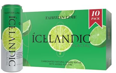 Icelandic Glacial Sparkling Water, Tahitian Lime, 330 ml Cans, 10 Count