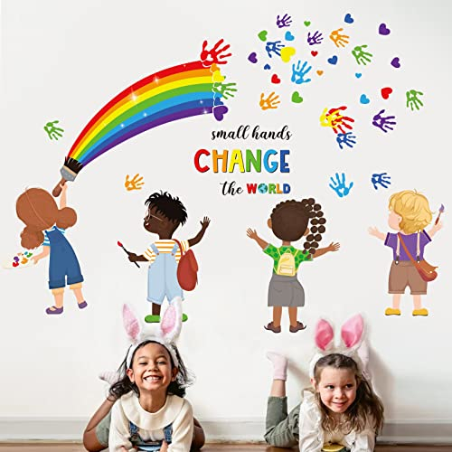 decalmile Wandtattoo Regenbogen Spruch Motivation Wandaufkleber Regenbogen Wandsticker Klassenzimmer Kinderzimmer Babyzimmer Wanddeko