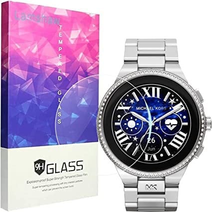 Lot de 3 films de protection d'écran en verre trempé 9H compatibles avec les montres intelligentes Michael Kors Gen 6 Camille