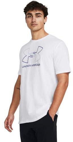 Under Armour Global Foundation Herren-T-Shirt, kurzärmelig, (101) White/Capri, Klein