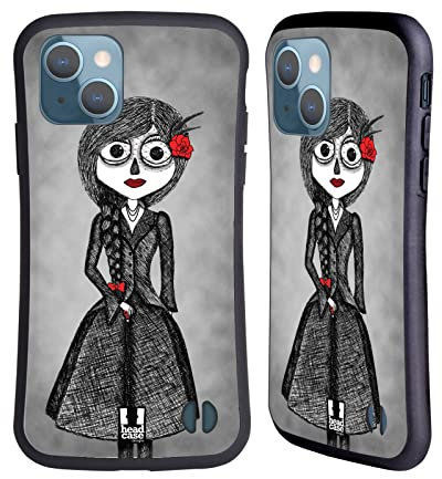 Head Case Designs Rosa E Piume Bozze di Bambole Gotiche Cover Ibrida Compatibile con Apple iPhone 13