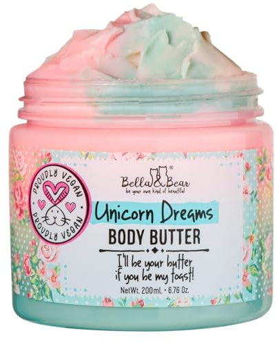 Whipped Body Butter for Women & Teens – Bella & Bear Unicorn Dreams – Hydrating & Moisturizing Cream – Vegan, Cruelty-Free – Mango, Pineapple & Vanilla