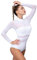 WISREMT Damen Sheer Mesh Langarm Body Trikots Jumpsuit Shapewear für Gymnastik Ballett Tanz Yoga Eiskunstlauf