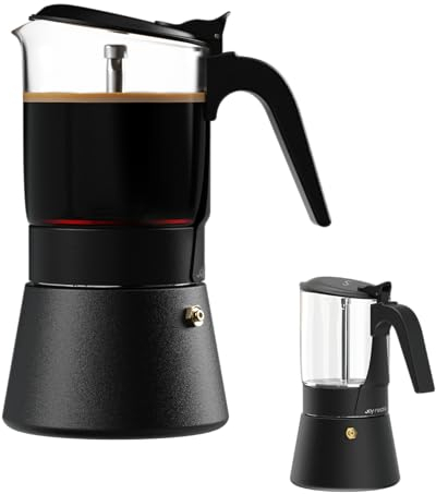 Joy Resolve Clear Brew Moka Pot (Black, 240ml)