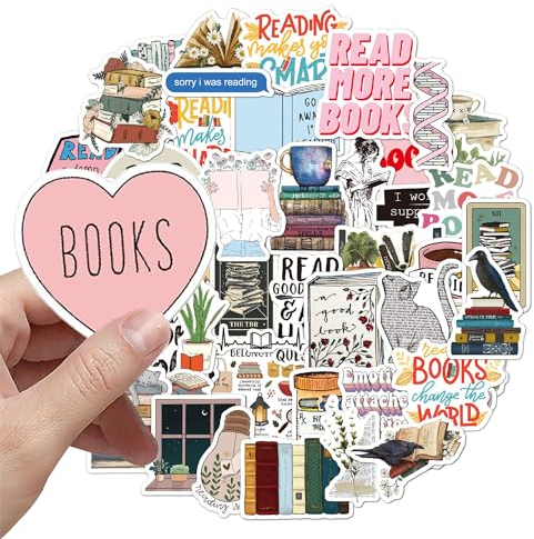 liuchanghe 100 Stück Buch Lesen Vintage-Aufkleber, ästhetische Aufkleber, wasserfeste Vinyl-Aufkleber für Wasserflaschen, Scrapbooking, Tagebuch, Laptop, für Erwachsene und Jugendliche