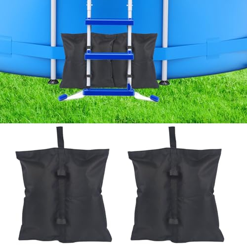 4 Pack Swimming Pool Ladder Step Weights Bag, Above Ground Quick Fill Sand Pool Ladder Sand Bags for Above Ground Entry Systems Patio Umbrella Outdoor Canopy