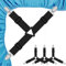 Quelcc 4 Stück Bettlakenspanner, Dreieckige Bettlaken Spanner mit Metallclips, Bettlakenspanner Verstellbar, Bettlaken Spanngurte für Faltenfreie Bettlaken, Matratze, Bügelbrett Sofa Topper, Schwarz