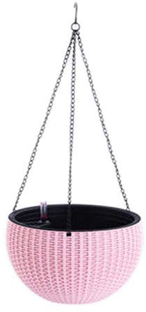 Blumentopf aus Metall, für Heimdekoration, Blumenampel, Blumenampel, für Zimmerpflanzen, 21 x 34 cm, Rosa