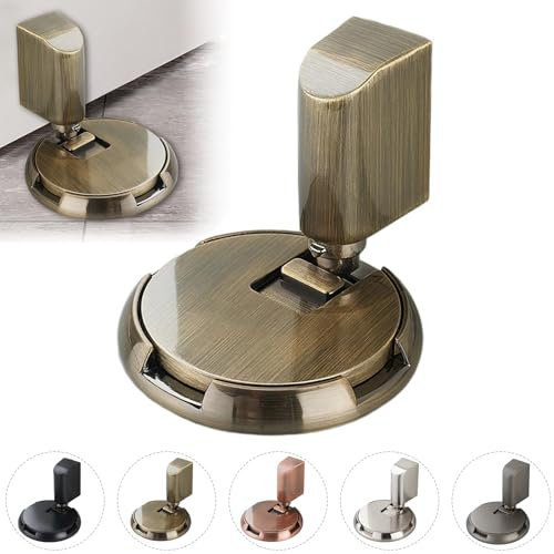 Upgraded Magnetic Door Stopper,2024 New Magnetic Mechanical Door Stopper,Punch-Free Silent Floor Door Stop,Adjustable No Drilling Mechanical Floor Doorstop with Adhesive