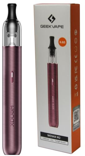GEEKVAPE Wenax M2 Kit 0.8ohm (14-16W) Eingebaute 1200mAh Batterie Vape Fit wenax M1 Patrone MTL/Auto Draw Aktivierter Verdampfer Kein Nikotin (Twilight Braun)