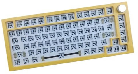 75 Percent Keyboard Kit Next Time Customized Mechanical X75 Gasket Hot Swappable PCB RGB Type-C Compatible(Yellow)