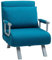 HOMCOM Single Chair Bed, Click Clack Convertible Bed Settee, Modern Velvet Feel Fabric Lounge Couch with Cushion for Living Room, Bedroom, Guest Room, Blue