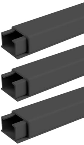 PZOFERLIN Trunking for Electric Cables Cable Management,Trunking,Square Box Cable Trunking,Self-Adhesive Cable Hider,Desk Cable Management Solution,1M*3(Black,24 * 14MM)
