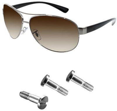 HiCycle2 glasses Screws Replacement For Ray Ban RB3386 RB3379 RB3364 RB3697 Golden Hold Lenses Ring glasses repair kit with screws and screwdriver(silver)