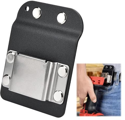 Drill Holder Belt Clip Hammer Holder with Heavy Duty Steel Loop,Compatible with Cordless Drills,Mallet,Impact Drills,Tape Measures Or Anything With A Hanging Clip, Fits up to 2 Belt