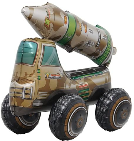 Folienballon 3D Stehend Auto, Luftballons Raketenfahrzeug Junge Folienballon, Große Auto Ballon, Fahrzeuge Folienballons für Kinder Geburtstagsparty Dekoration Zubehör (A)