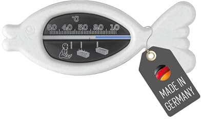 Lantelme Termometro da bagno per bambini, colore bianco, indicatore di temperatura con indicazioni, termometro analogico