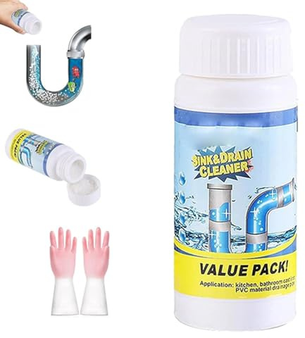 Potente detergente per lavello e scarico, rimuove gli intasamenti dello scarico - schiuma per lavandino, deodorante per tubi, agente di dragaggio per tubi (1)