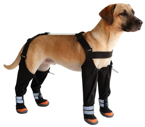 Stivaletti impermeabili per cani, protezione per zampe | Stivaletti regolabili per cani con striscia riflettente per zampe, cuccioli, freddo, neve, inverno, passeggiate all'aperto