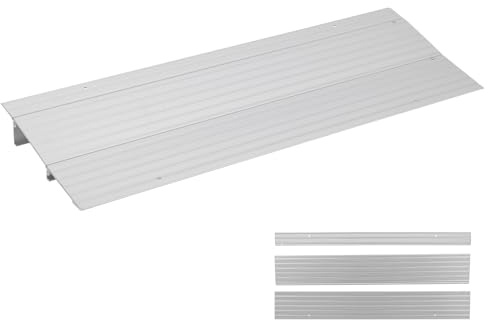Aptliton Adjustable Aluminum Threshold Ramp for Doorways – 2 Rise, 700LB/320kg Capacity, Heavy Duty Metal Entry Ramp for Wheelchairs, Scooters, Bikes, Strollers, Pets – 2 Sections Threshold Ramp