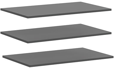 xonox.home – Einlegebodenset 77x2x33 cm in Anthrazit – 3-teiliges Set aus Einlegeböden zur Erweiterung Ihrer Schrankorganisation – Robuste Ablagefächer für eine strukturierte Aufbewahrung