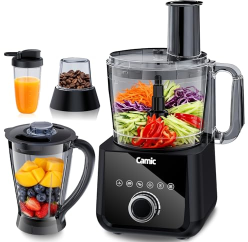 Camic Robot Cuisine Multifonction 1500W - Compact Robot Culinaire avec Bol 2.5L, 6 Fonctions, PowerChop, Disque 3 en 1, Assemblage facile pour une Variété de Tâches de Cuisine